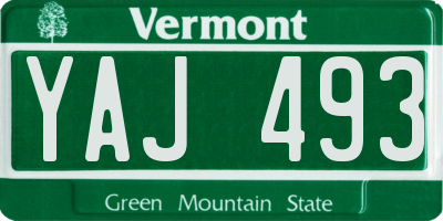 VT license plate YAJ493