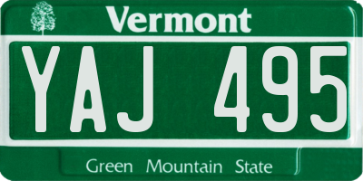 VT license plate YAJ495