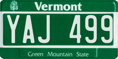 VT license plate YAJ499