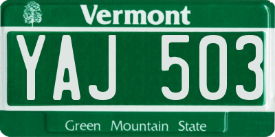 VT license plate YAJ503