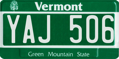 VT license plate YAJ506
