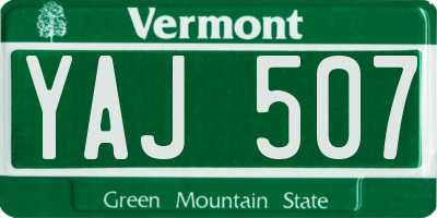 VT license plate YAJ507