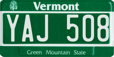 VT license plate YAJ508