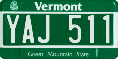 VT license plate YAJ511