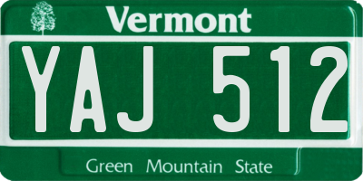 VT license plate YAJ512
