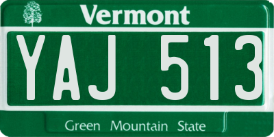 VT license plate YAJ513
