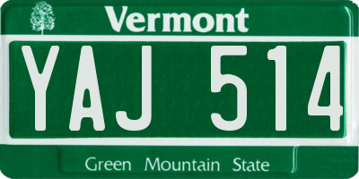 VT license plate YAJ514