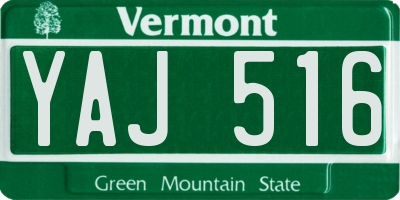 VT license plate YAJ516