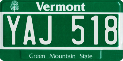 VT license plate YAJ518