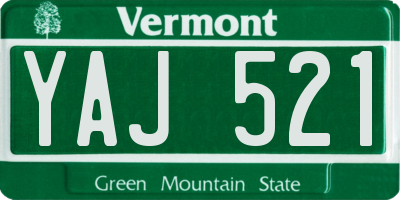 VT license plate YAJ521