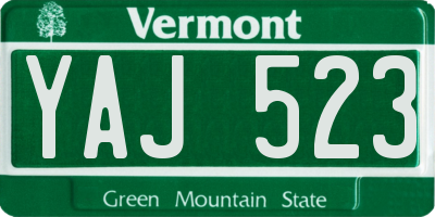 VT license plate YAJ523