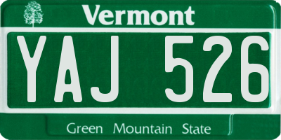 VT license plate YAJ526