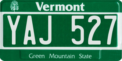 VT license plate YAJ527