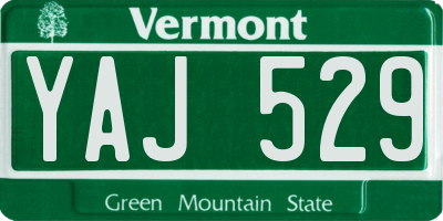 VT license plate YAJ529