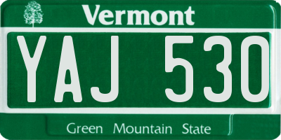 VT license plate YAJ530