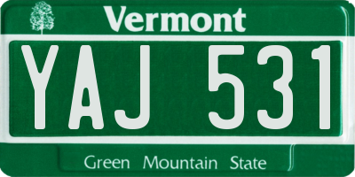 VT license plate YAJ531