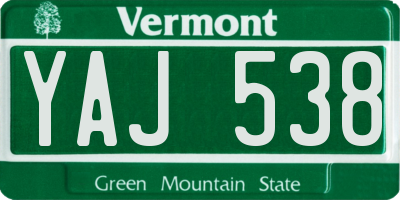 VT license plate YAJ538