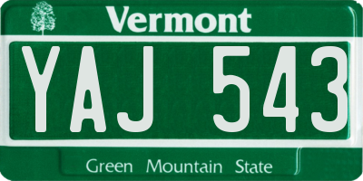 VT license plate YAJ543