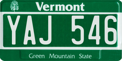 VT license plate YAJ546