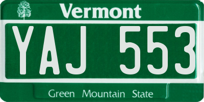VT license plate YAJ553