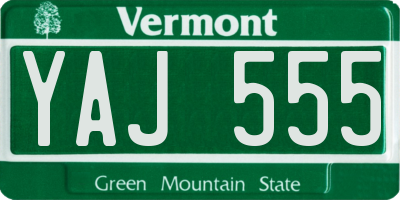 VT license plate YAJ555