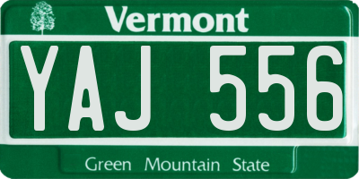 VT license plate YAJ556