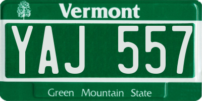 VT license plate YAJ557