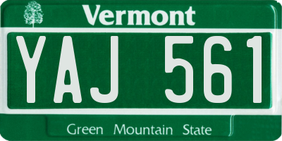VT license plate YAJ561