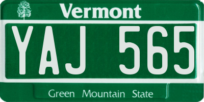 VT license plate YAJ565