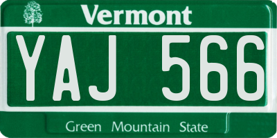 VT license plate YAJ566