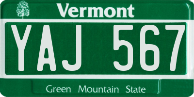 VT license plate YAJ567