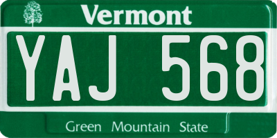 VT license plate YAJ568