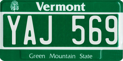 VT license plate YAJ569