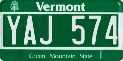 VT license plate YAJ574