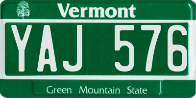 VT license plate YAJ576
