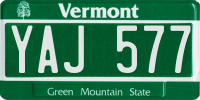VT license plate YAJ577