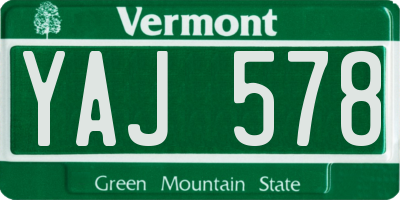 VT license plate YAJ578