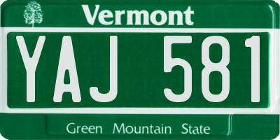 VT license plate YAJ581
