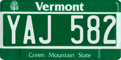VT license plate YAJ582