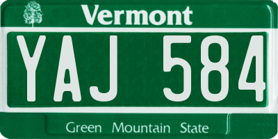 VT license plate YAJ584