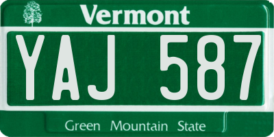 VT license plate YAJ587