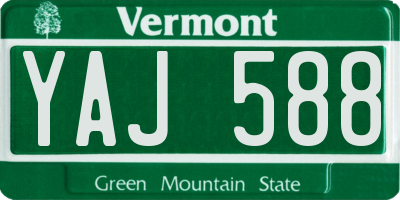 VT license plate YAJ588