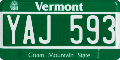 VT license plate YAJ593