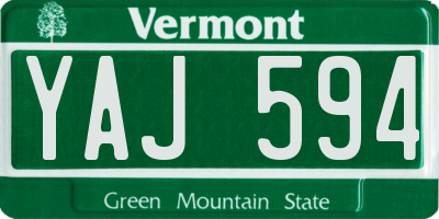 VT license plate YAJ594