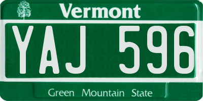 VT license plate YAJ596