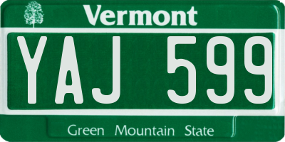 VT license plate YAJ599