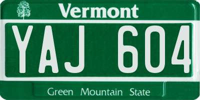 VT license plate YAJ604
