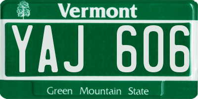 VT license plate YAJ606