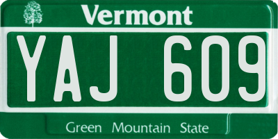 VT license plate YAJ609