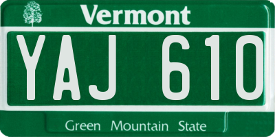 VT license plate YAJ610
